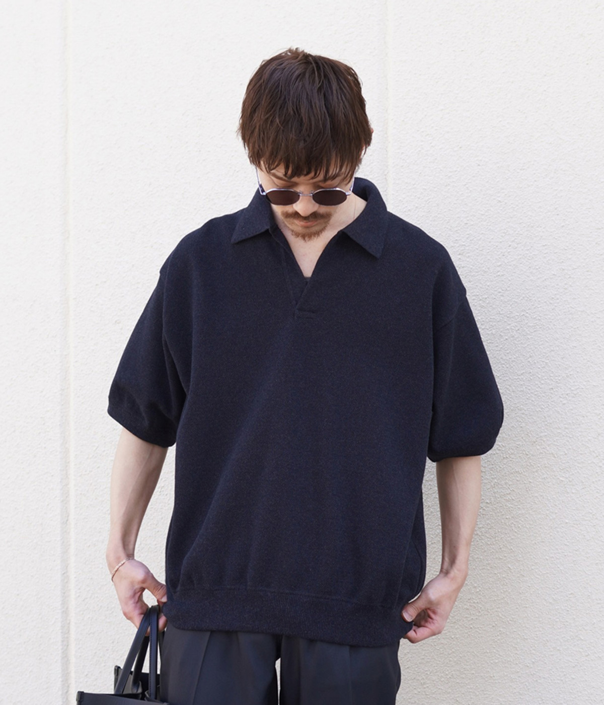 crepuscule（クレプスキュール） ： Moss Stitch Polo / 全2色 ： 2501