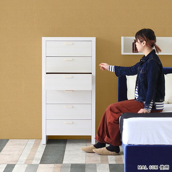 arne（アーネ） チェスト タンス 白 完成品 ハイチェスト 幅60