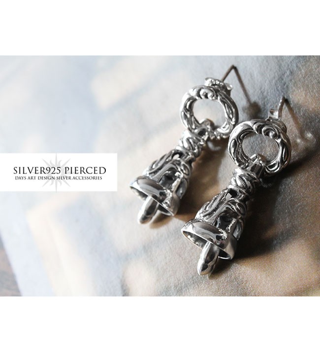 ピアス シルバー925 メンズ レディース バイカーズベル アラベスク