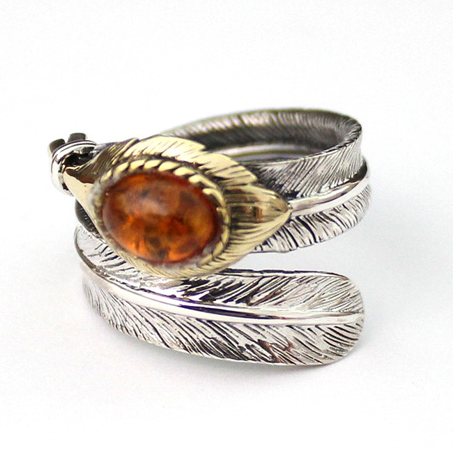 good vibrations リング シルバー925 指輪 メンズ レディース 天然琥珀