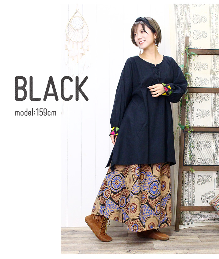 SPT トップス ワンピース レディース SPT三角刺繍袖 変形チュニック