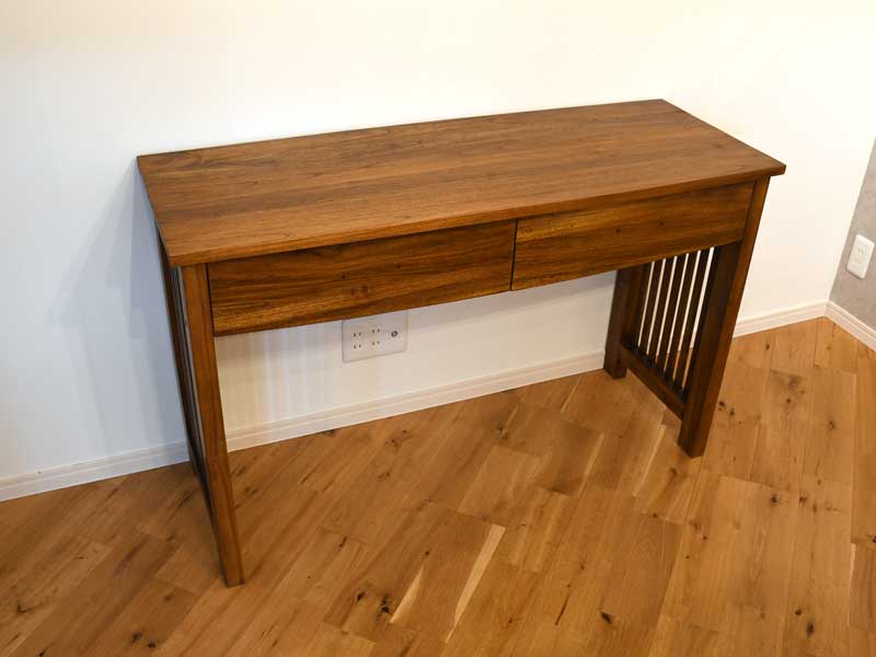 コンソールテーブル パソコンデスク チーク 無垢 幅120cm アジアン