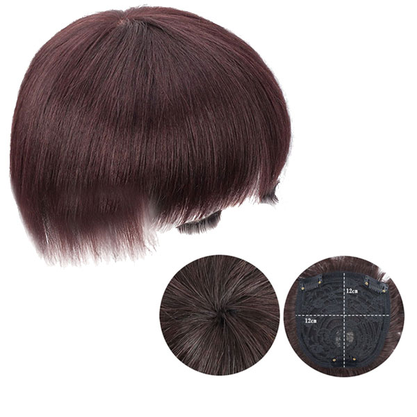 人毛 マシンメイド製 トップピース ストレート 20cm 25cm 30cm