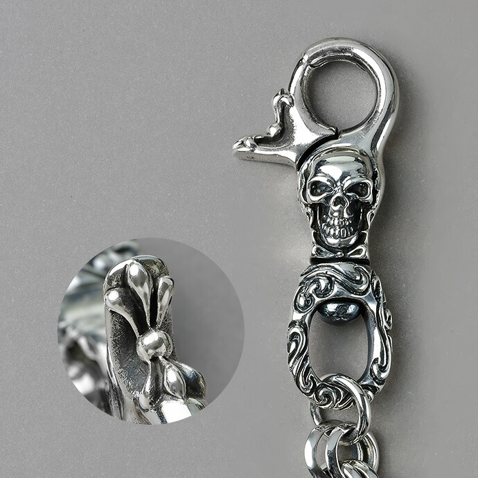 Binich（ビニッチ） シルバー925 スカル リング ウォレットチェーン