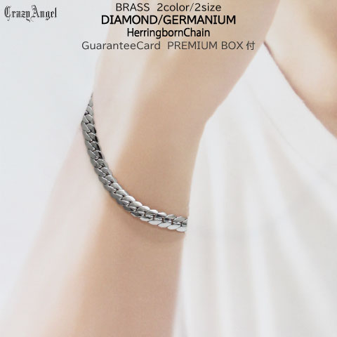 CrazyAngel 喜平ブレスレット メンズ チェーン ゲルマニウム 18cm 21cm