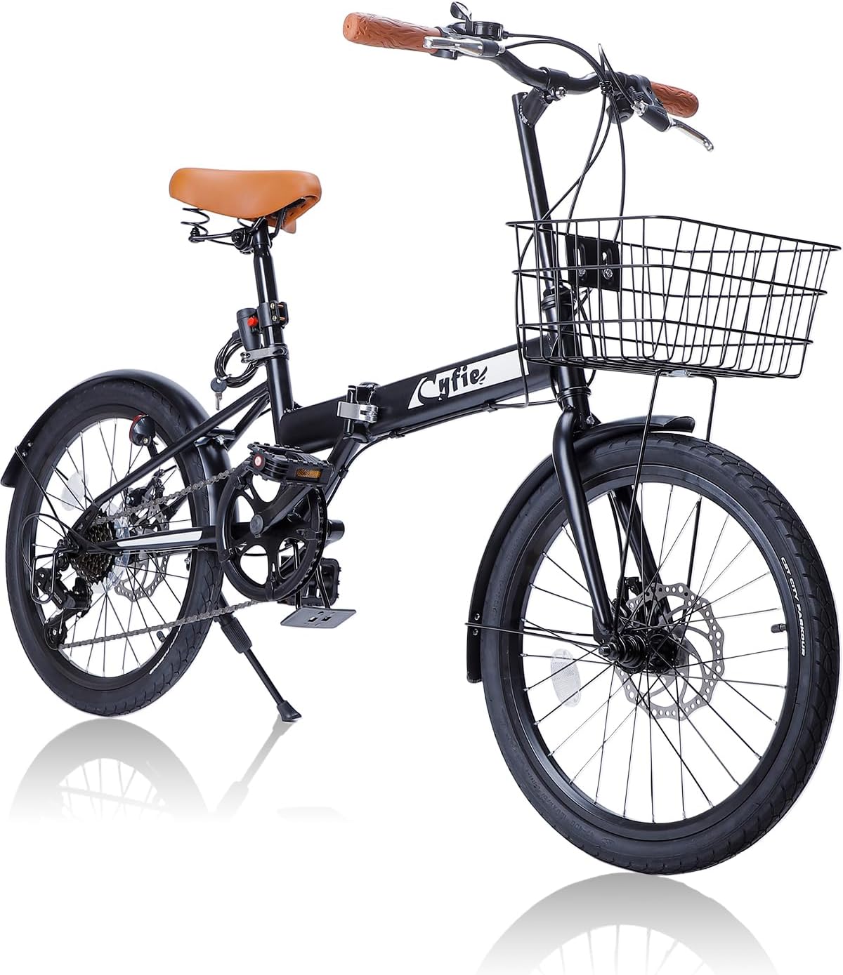 折りたたみ自転車 20インチ 自転車 シマノ7段変速 カゴ付き 軽量