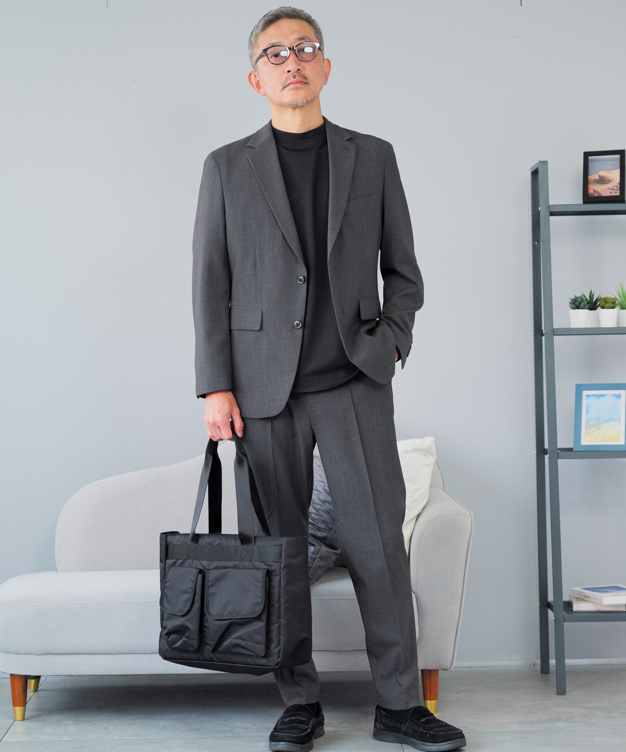 AWC セットアップ メンズ スーツ カジュアルスーツ ストレッチ