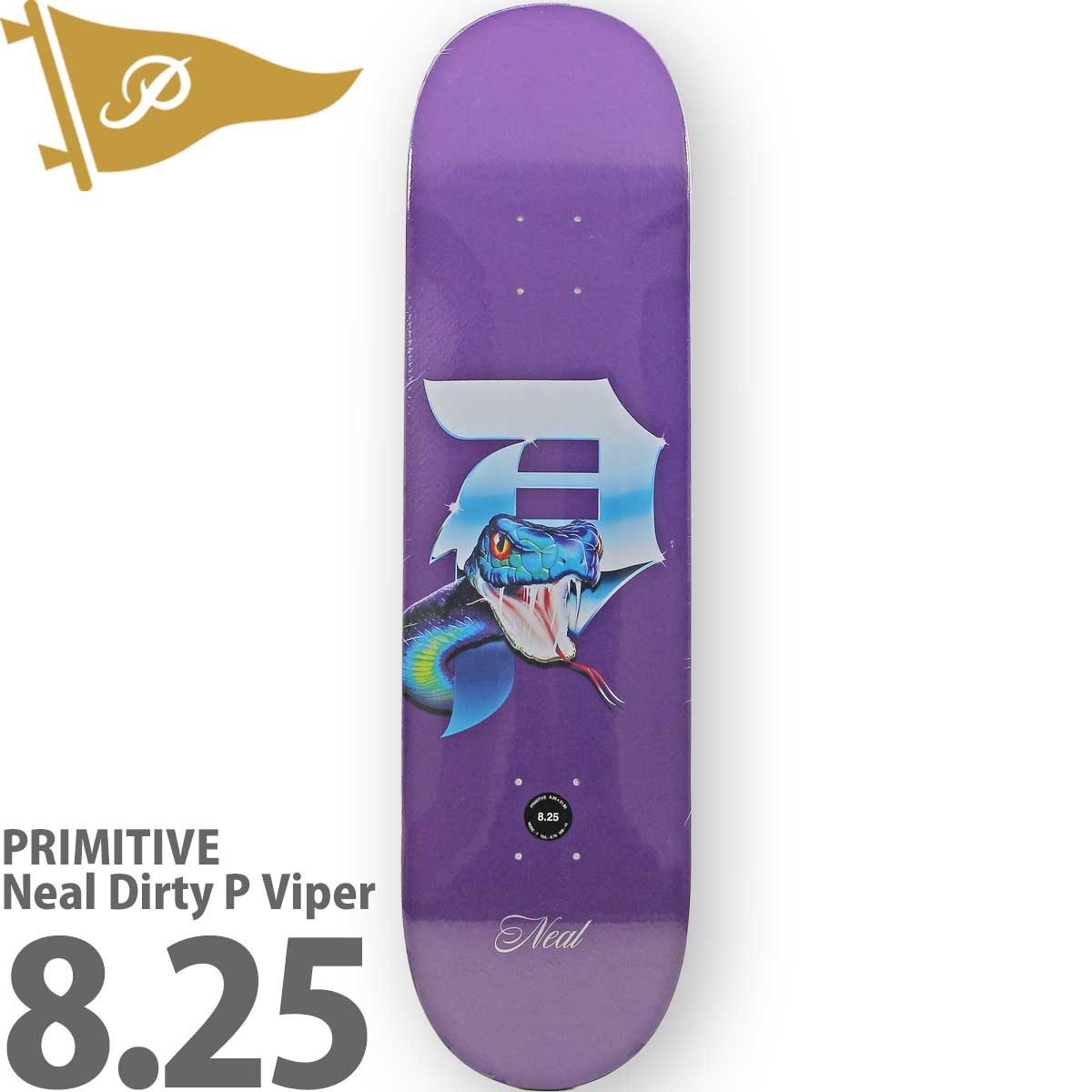 PRIMITIVE（プリミティブ） 8.25インチ スケボー デッキ Primitive