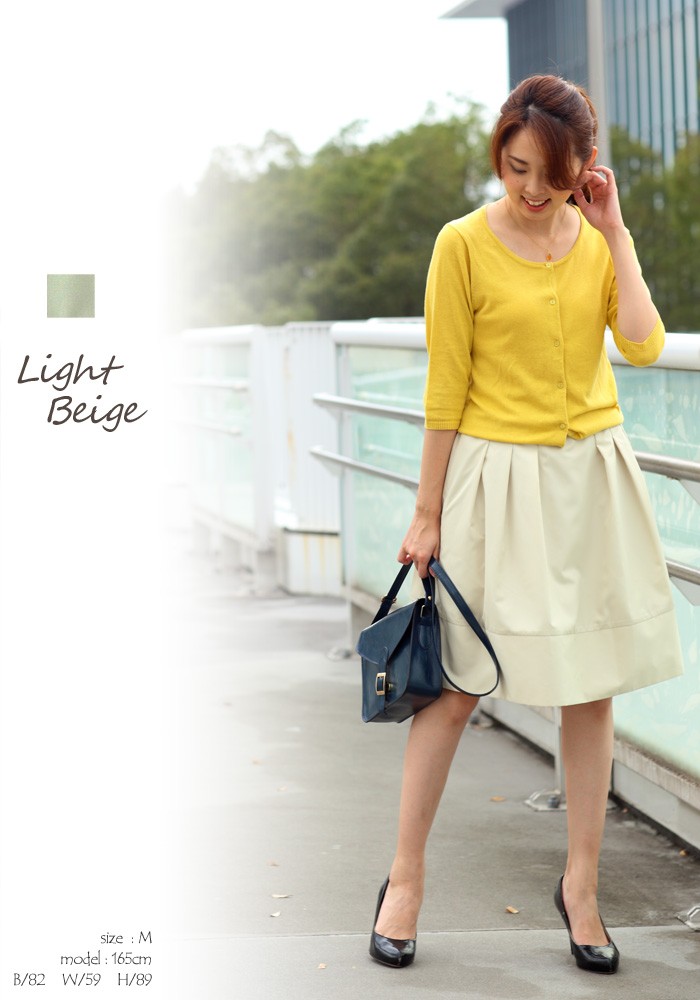 日本製」 スカート ひざ丈 膝丈 撥水 はっ水 春 夏 ひざ下 フレア