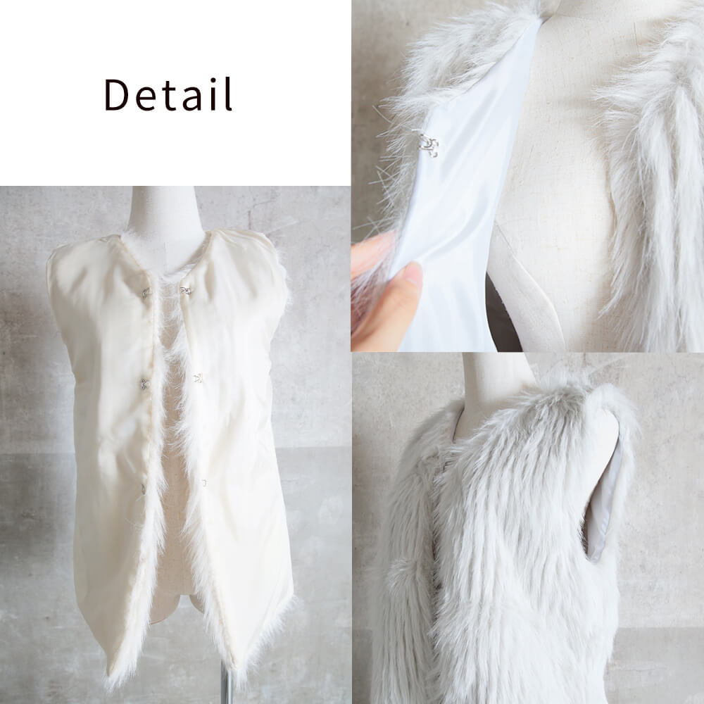 ファーベスト レディース ショート 大きいサイズ 白 ボアジレ フェイク