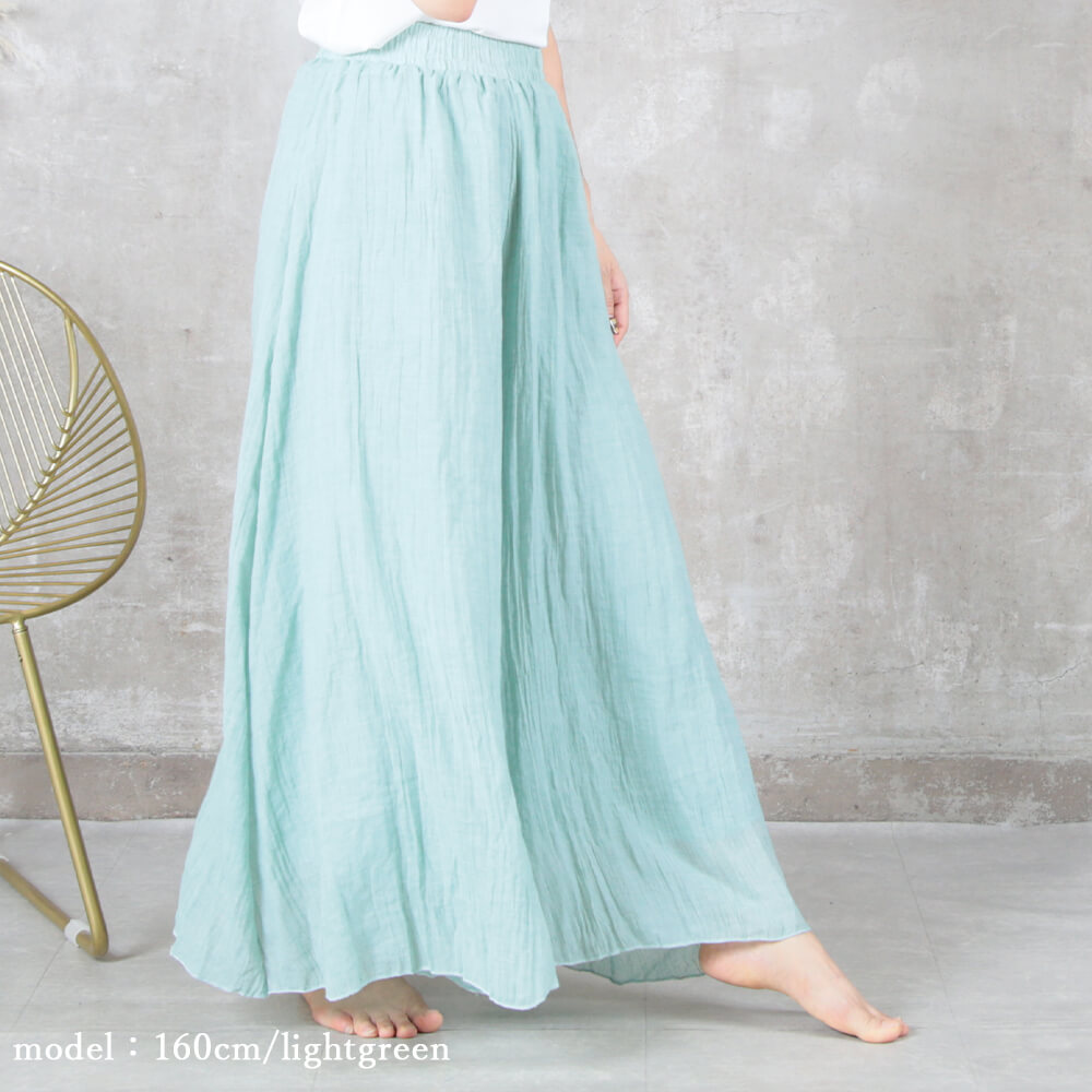 フレアパンツ リネン ワイドパンツ リネンパンツ レディース ガウチョ