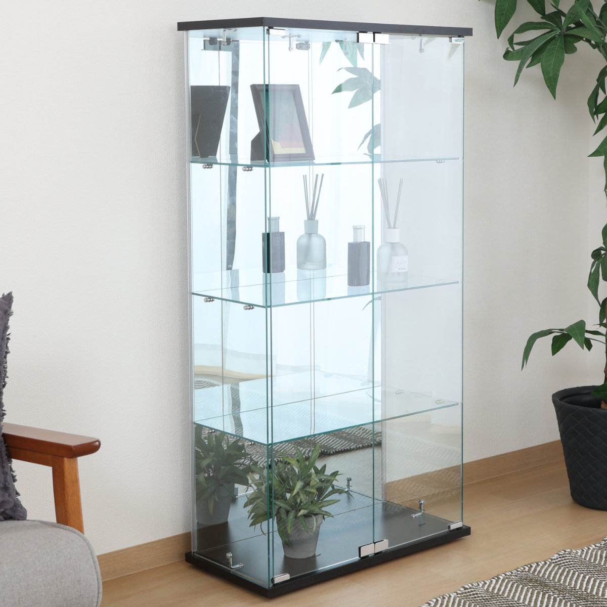 不二貿易（Fuji Boeki） ガラスコレクションケース 幅60cm 4段 ショー