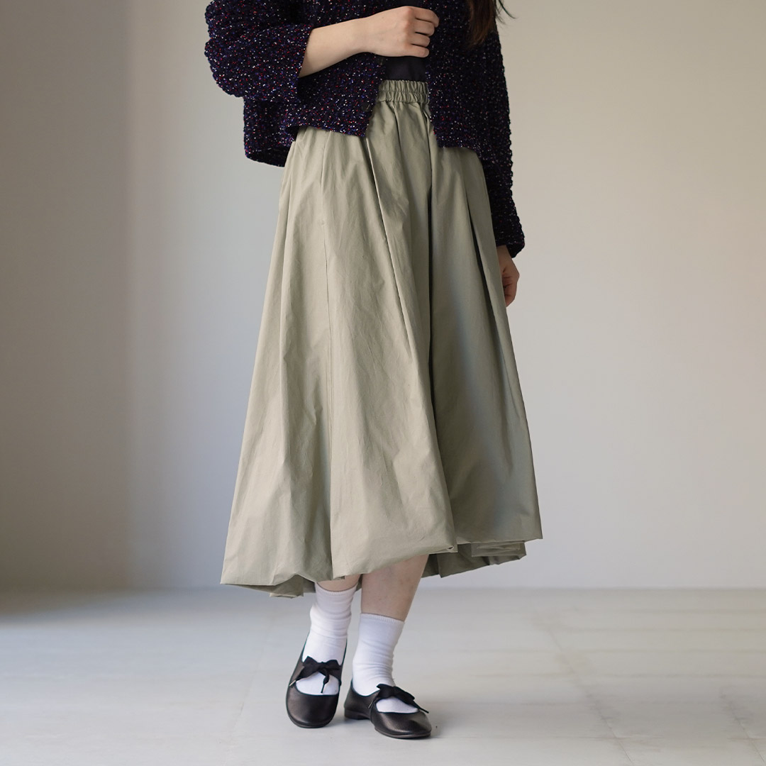 MidiUmi（ミディウミ） バルーン スカート / 膝下 ロング 無地 黒