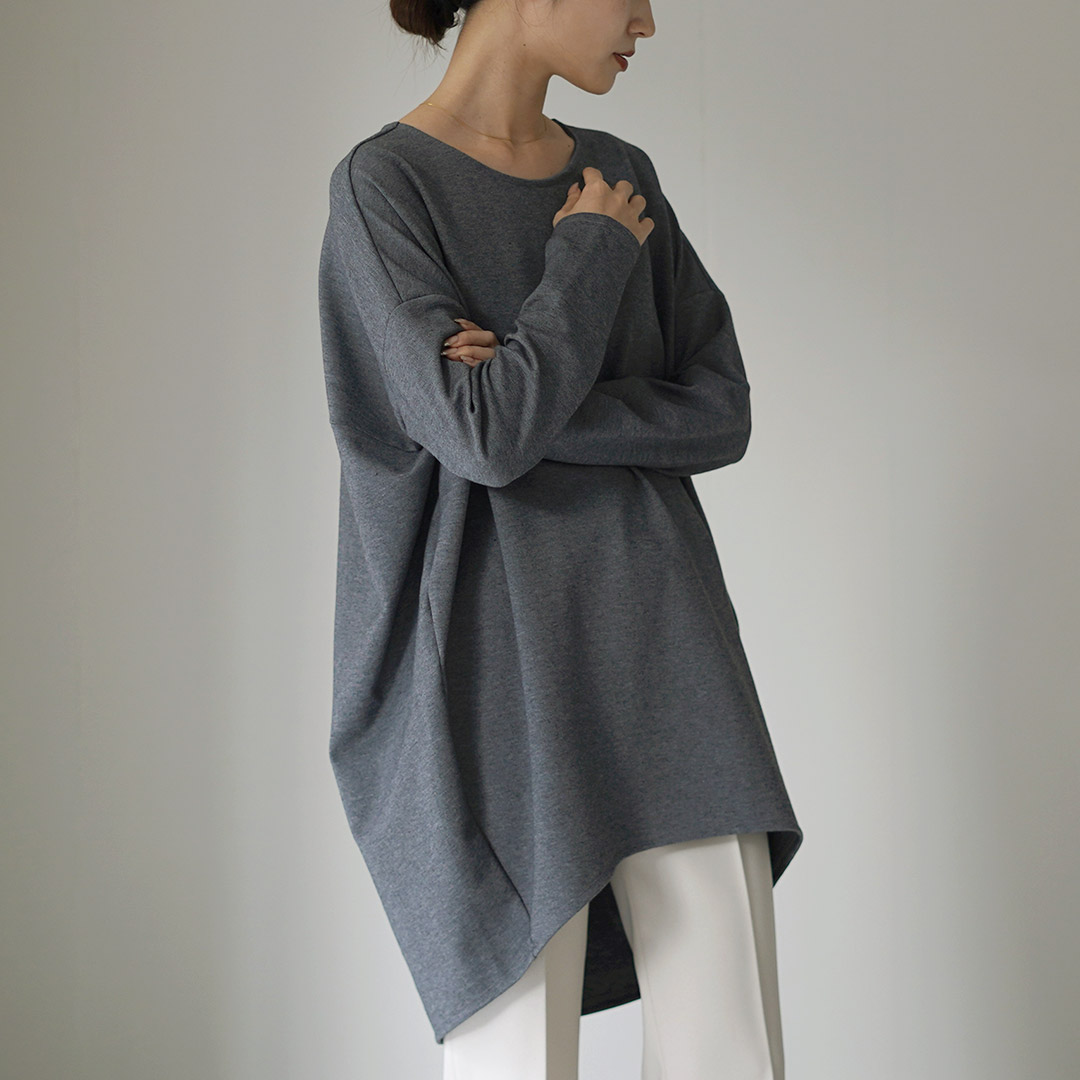 mizuiroind（ミズイロインド） クルーネックコクーン プルオーバー