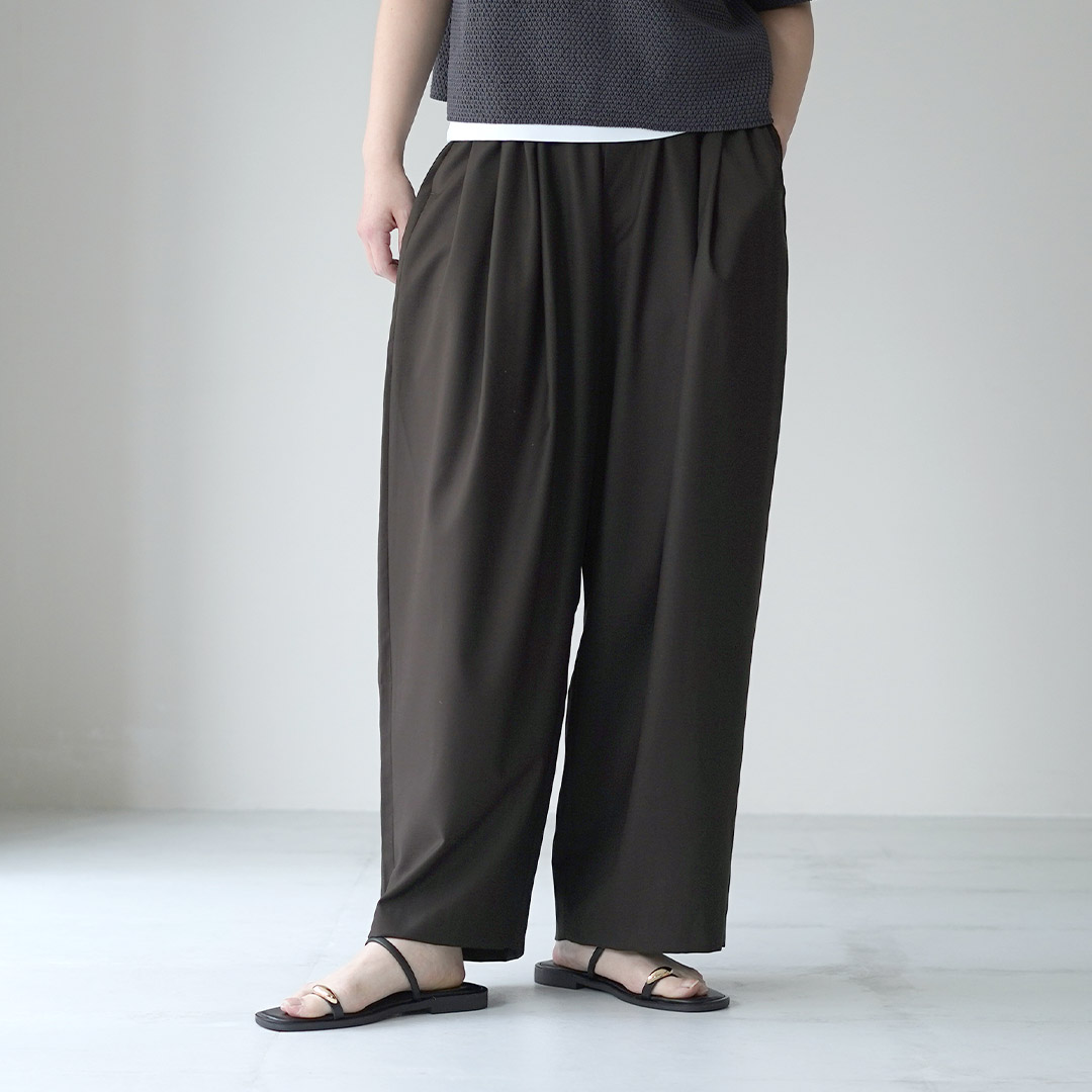 mizuiroind（ミズイロインド） ワイド タック パンツ 日本製