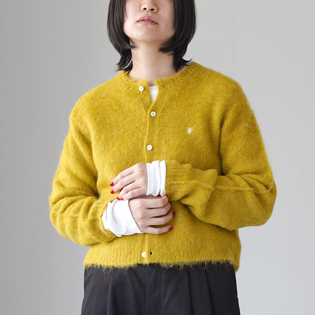 GYMPHLEX（ジムフレックス） シャギーニット ロゴカーディガン