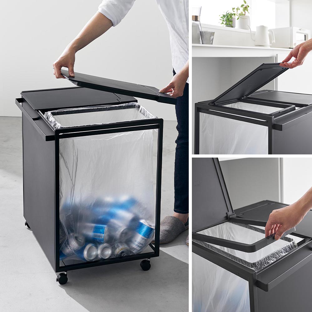 tower 山崎実業 ゴミ箱 タワー ふた付き 目隠し 分別 ダストワゴン 2