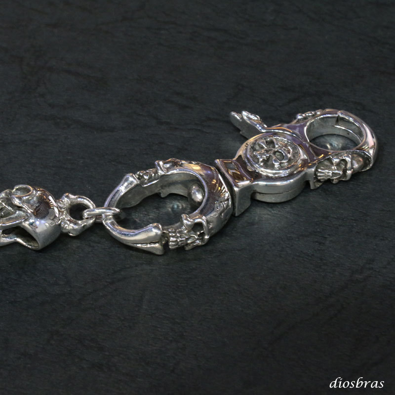 スカル シルバーキーチェーン ドクロ 骸骨 ボーン シルバー