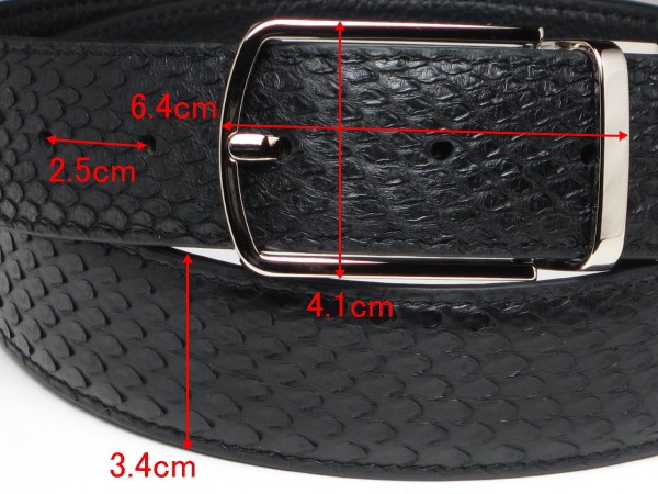 本革 パイソン ベルト ブラック 黒 : ダブル・アート - 通販 - Yahoo