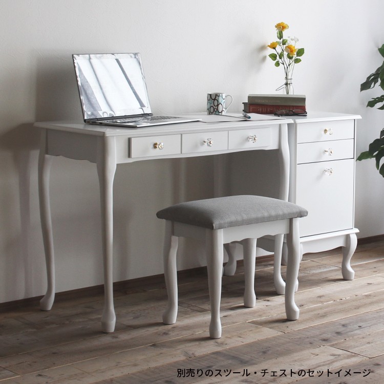 ドレッサー デスク ネイルデスク パソコンデスク 鏡なし 机 勉強机 白