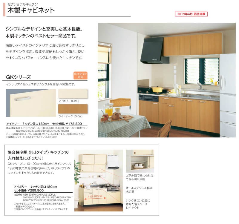 LIXIL（リクシル） キッチン 流し台 間口75cm GK(F-W)-S-75MNN LIXIL