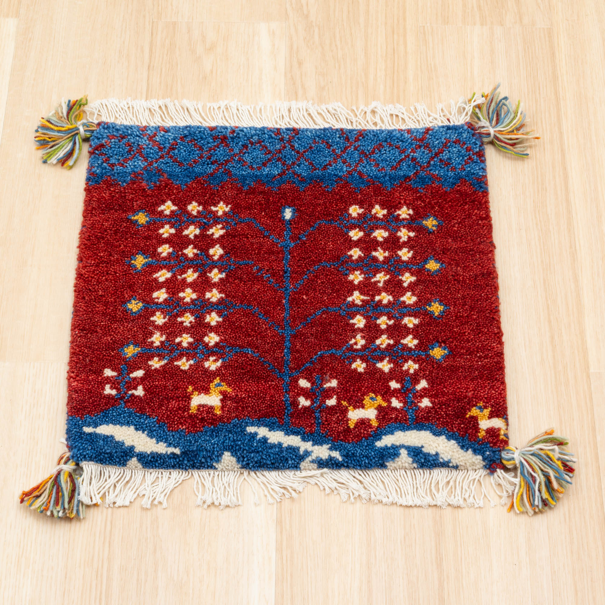 EーBLIND（イージーブラインド） ラグ ギャッベ 40x40 高級手結び 秋