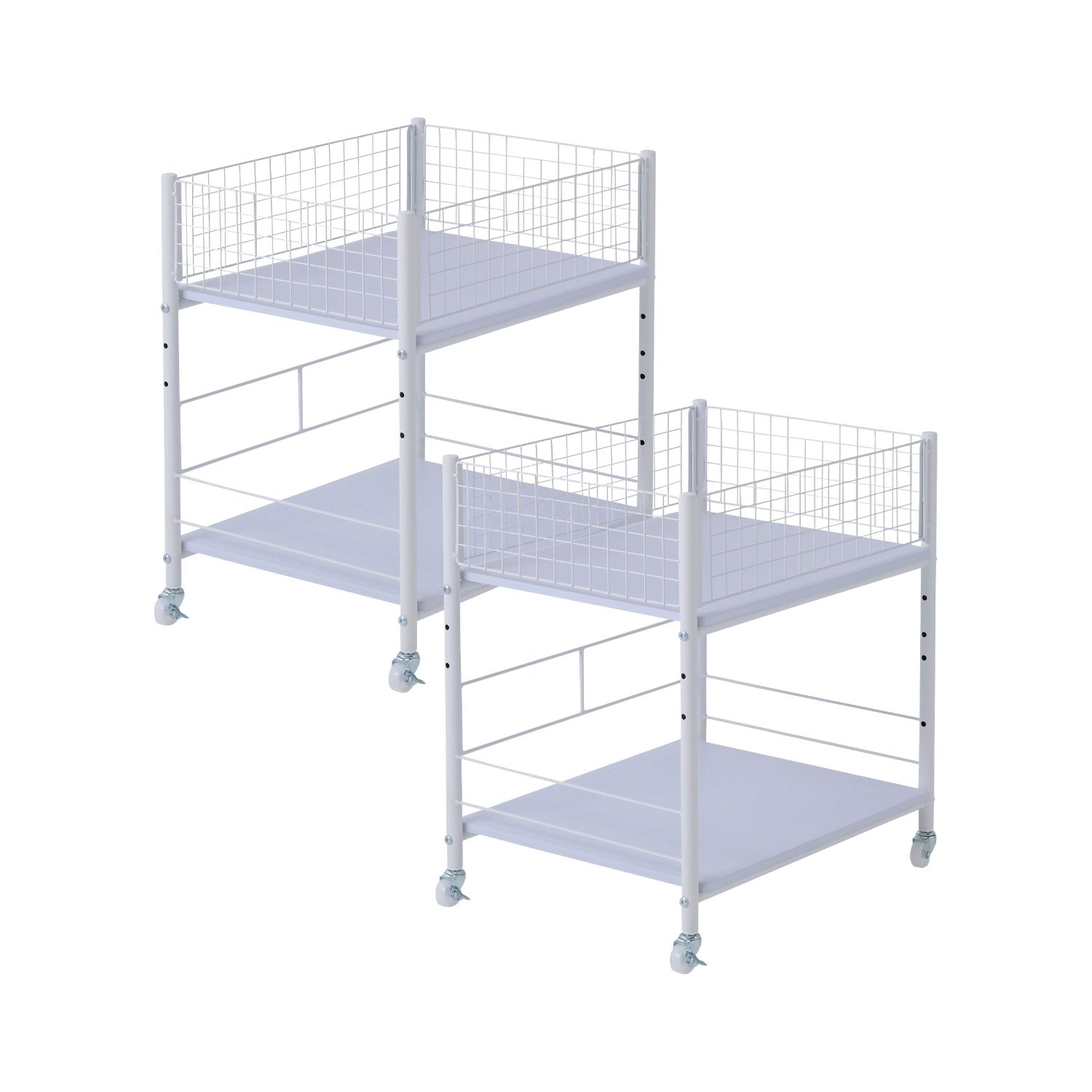 山善（YAMAZEN） 2個組 収納ラック ワゴン キャスター付き 奥行57.5 高