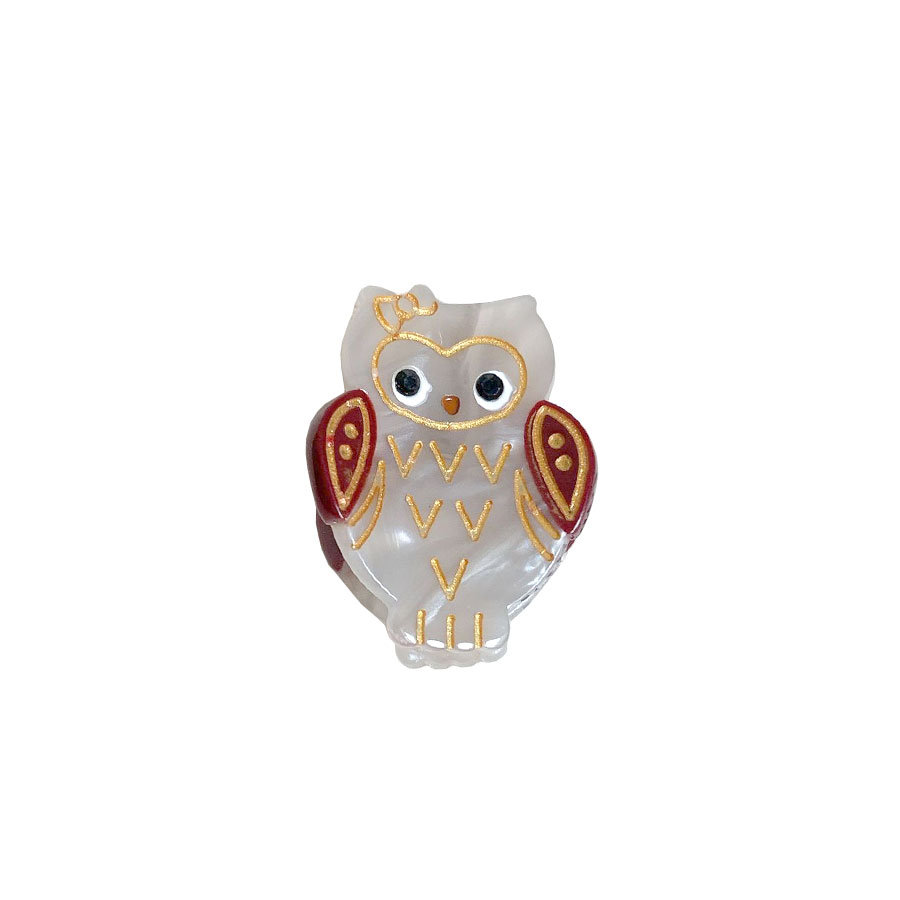 ふくろう ヘアクリップ ミニクリップ 前髪クリップ フクロウ 動物