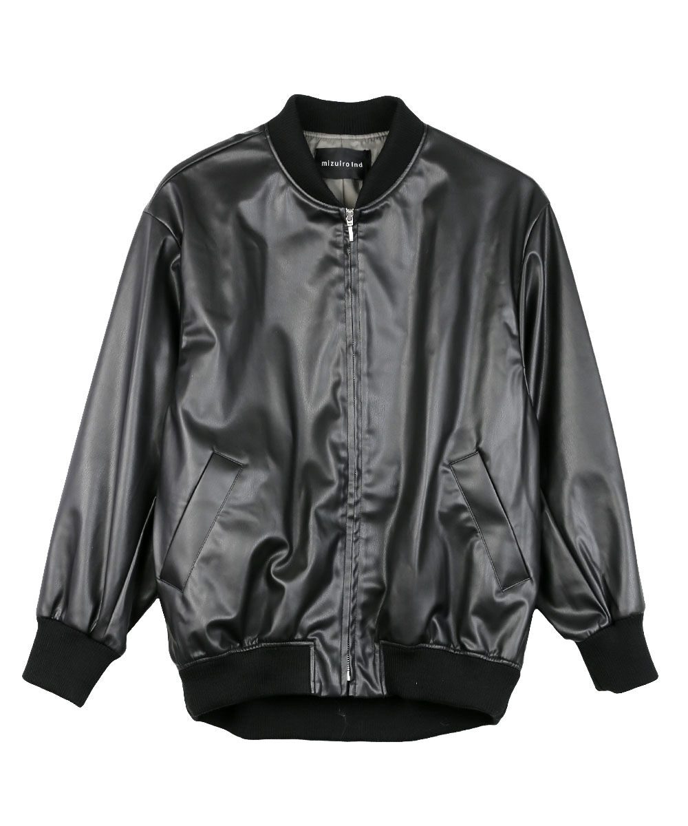 ミズイロインド シンセティックレザージップブルゾン mizuiro ind 2025