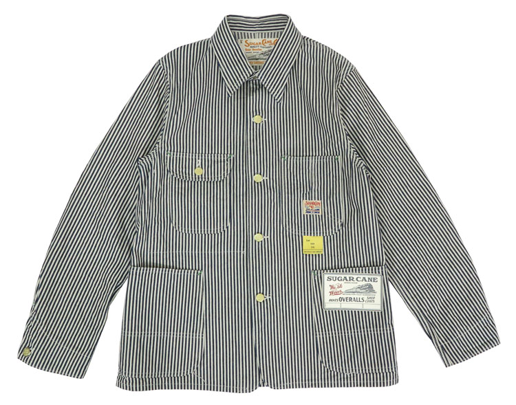 SUGAR CANE シュガーケーン 11oz ヒッコリーストライプ ワークコート