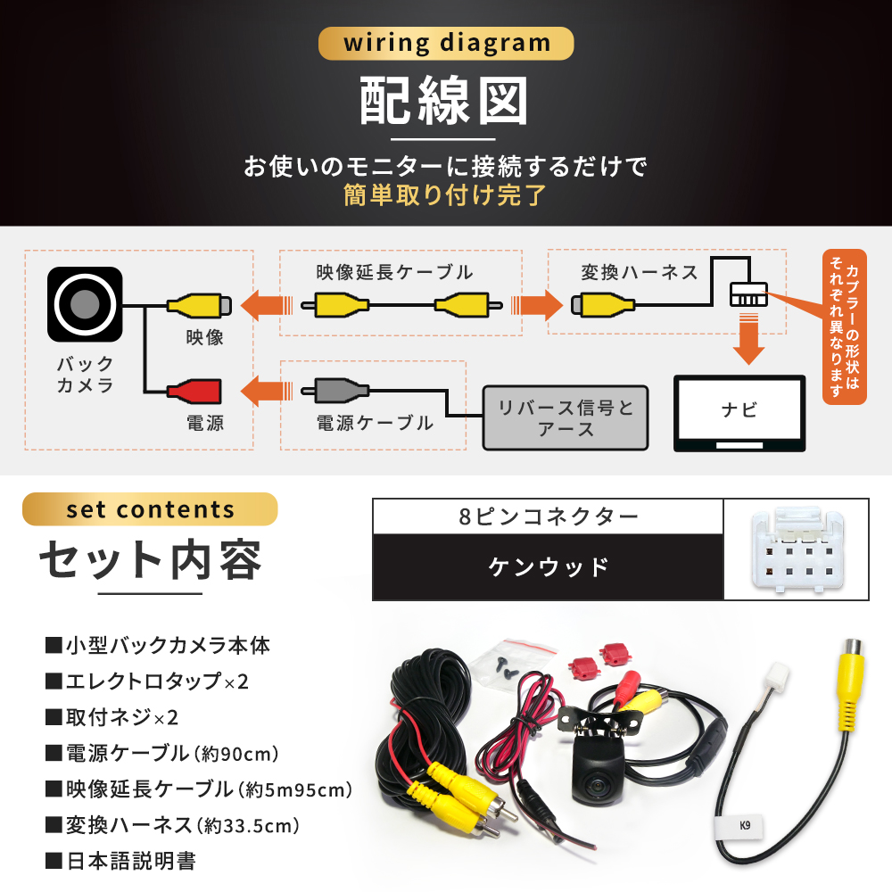 ケンウッド MDV-D708BTW MDV-D708BT MDV-S708L MDV-S708W バックカメラ