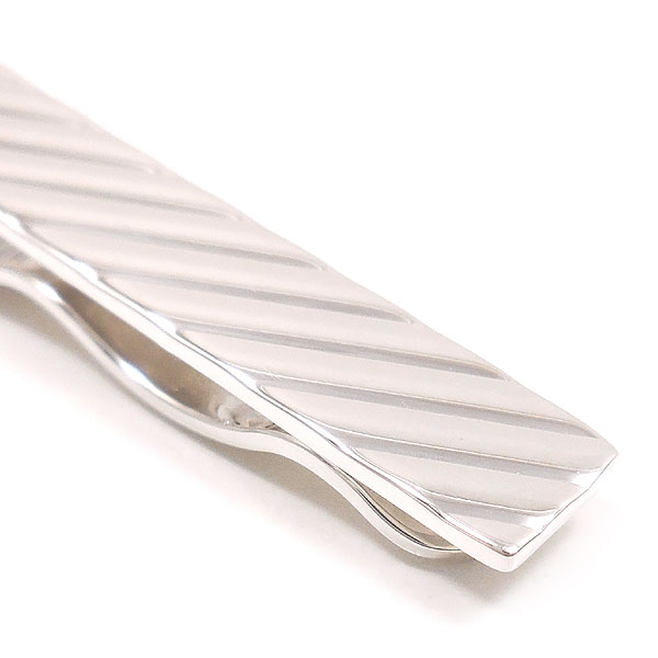 タイバー タイピン ネクタイピン シルバー925 斜めライン模様