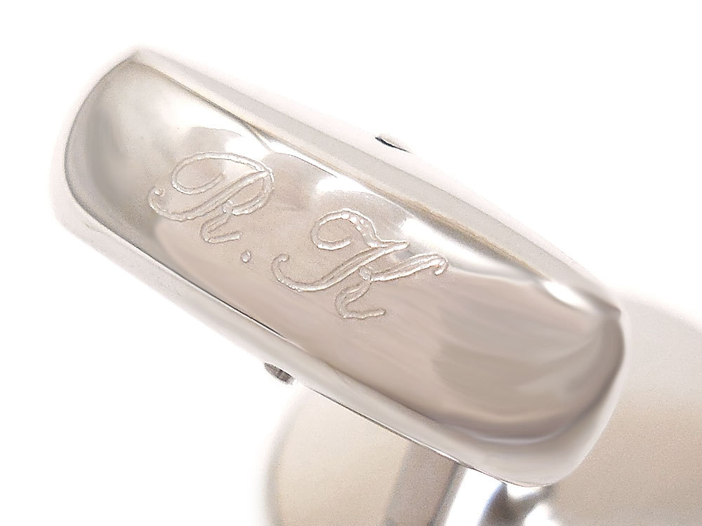 カフスボタン カフリンクス イニシャル名入れ刻印 シルバー925 丸型