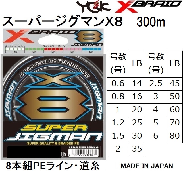 YGK YGK・よつあみ XBRAID ジグマンウルトラX8 200m X004 0.8, 1, 1.5