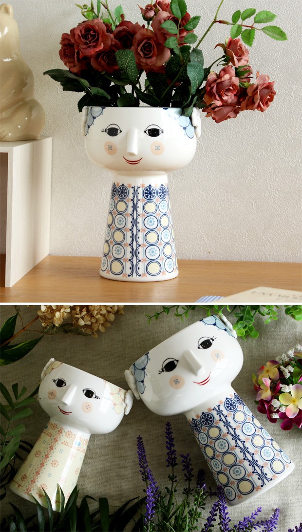 ビヨン・ヴィンブラッド エヴァ フラワーベース ブルー Bjorn Wiinblad