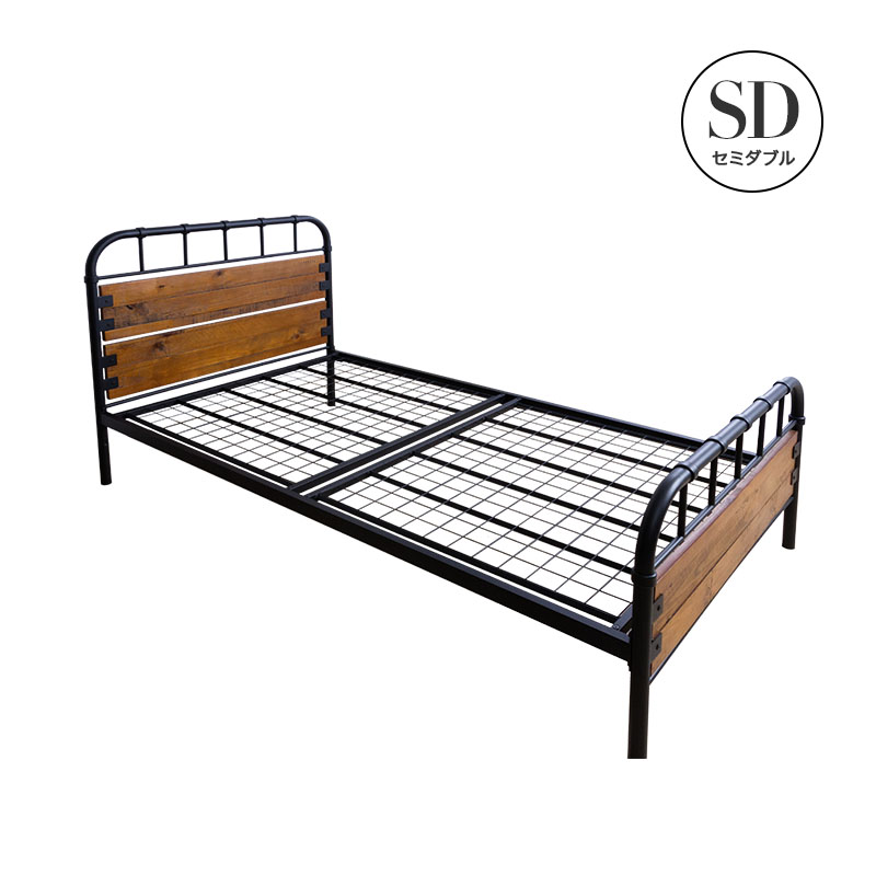 MINT ベッド ヴィンテージ調アイアンベッド セミダブルフレーム