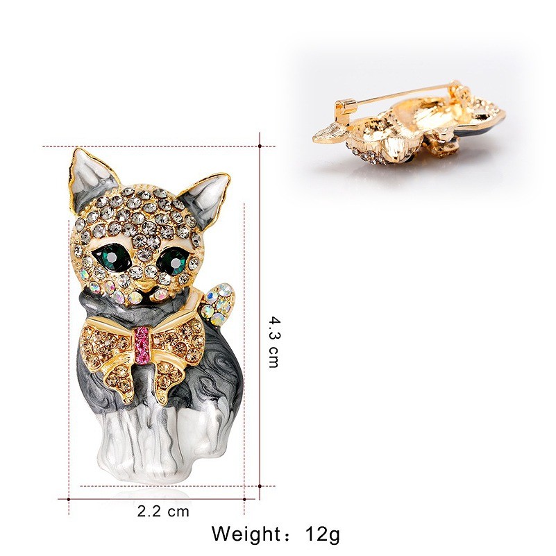 Chaco【付属品あり】猫とお魚 ブローチ セット、パピヨネストール