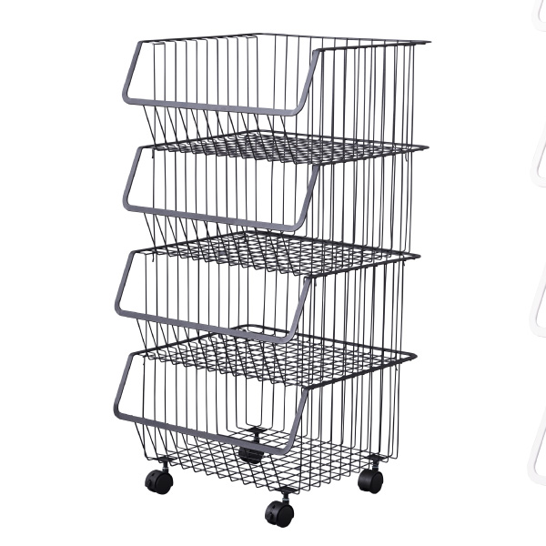 イタリア製 グッチーニ ワゴン ラック バスケット キャスター付き 収納