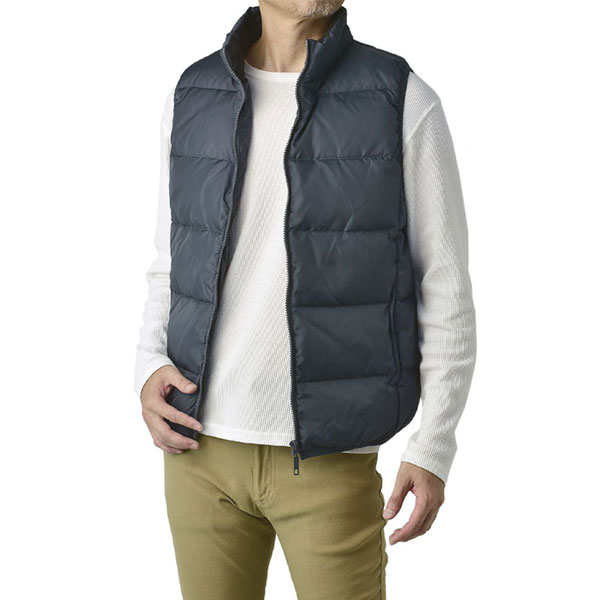 FLAG ON CREW ダウンベスト メンズ ベスト カラーファスナー 配色裏地