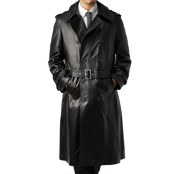 FLAG ON CREW コート 本革 レザーコート 羊本革 ラムレザー メンズ