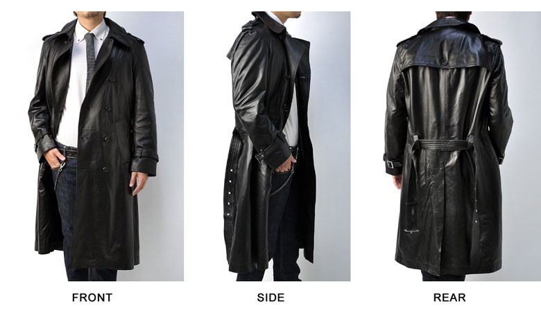 FLAG ON CREW コート 本革 レザーコート 羊本革 ラムレザー メンズ