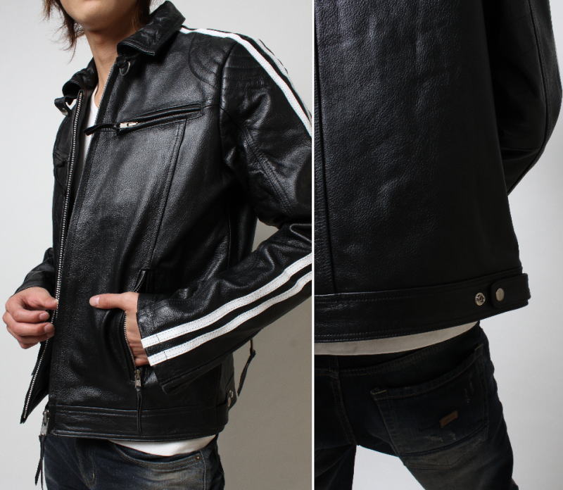 フリーダムレザー 革ジャン 本革 シングルライダース メンズ 大きい