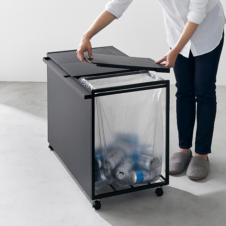 蓋付き目隠し分別ダストワゴン タワー 45L 3分別 山崎実業 tower