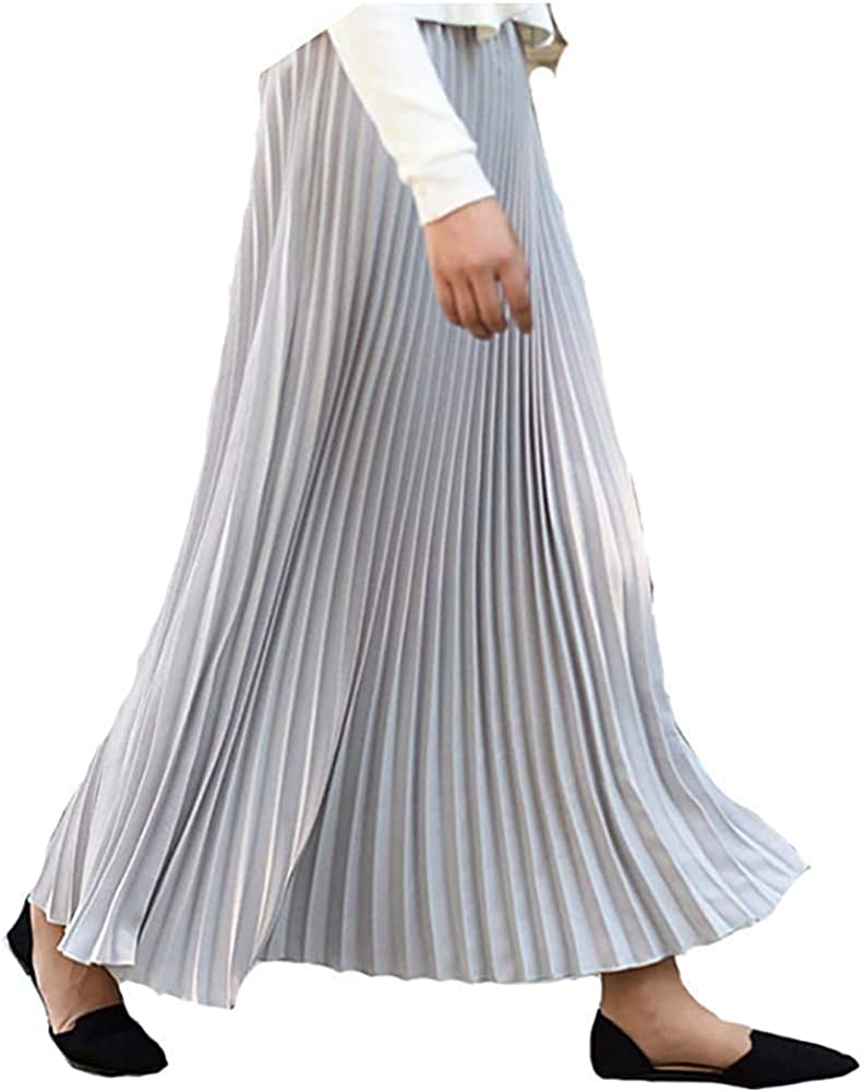 爆買WEEK +P5倍 プリーツスカート ロング ターコイズブルー 黒 白