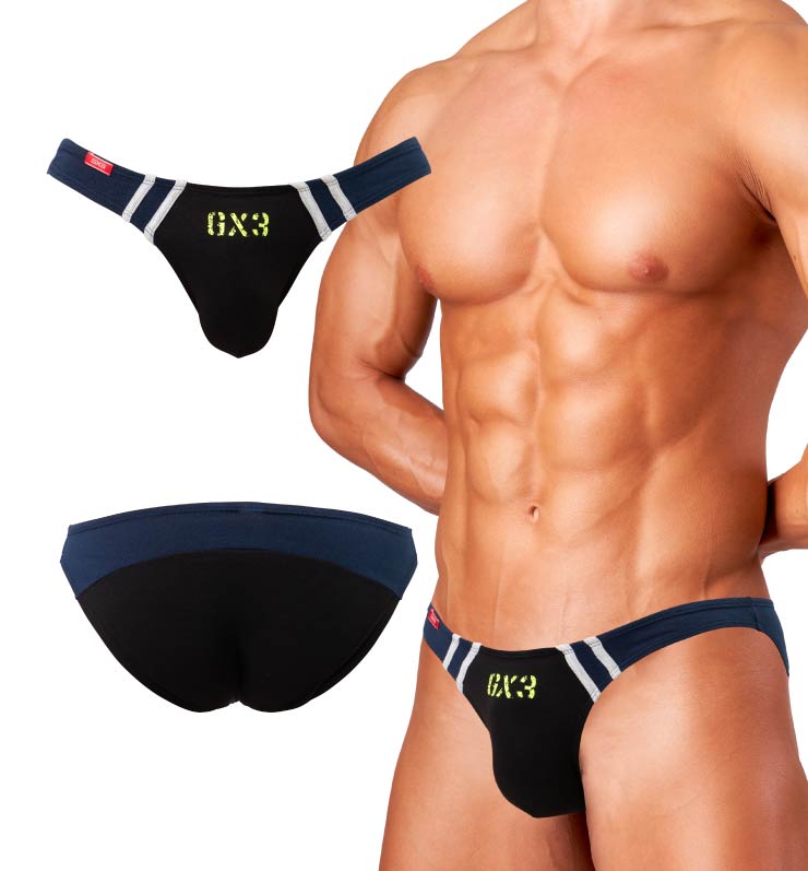 GX3 2枚パンツセット GX3/ジーバイスリー TOUGH BLACK Vビキニ : GX3