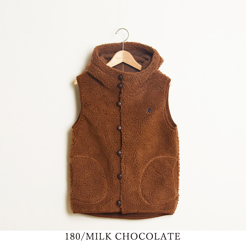 GYMPHLEX（ジムフレックス） くるみボタン ボア パーカー ボアベスト