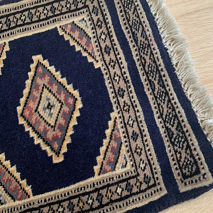 ヴィンテージ トライバル ラグ 90cm×30cm ネイビー : giftgiftgift