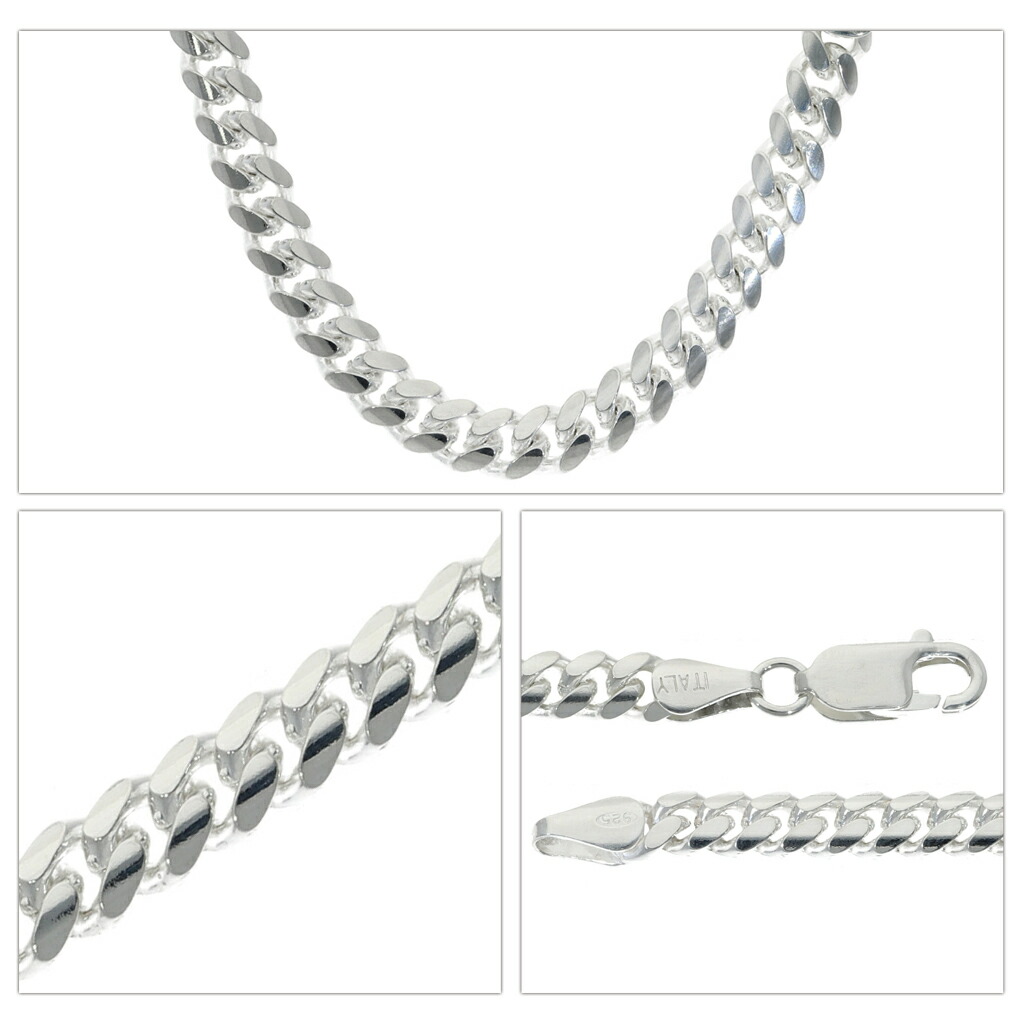 シルバー マイアミキューバンチェーン ネックレス 幅約5.0mm 50cm