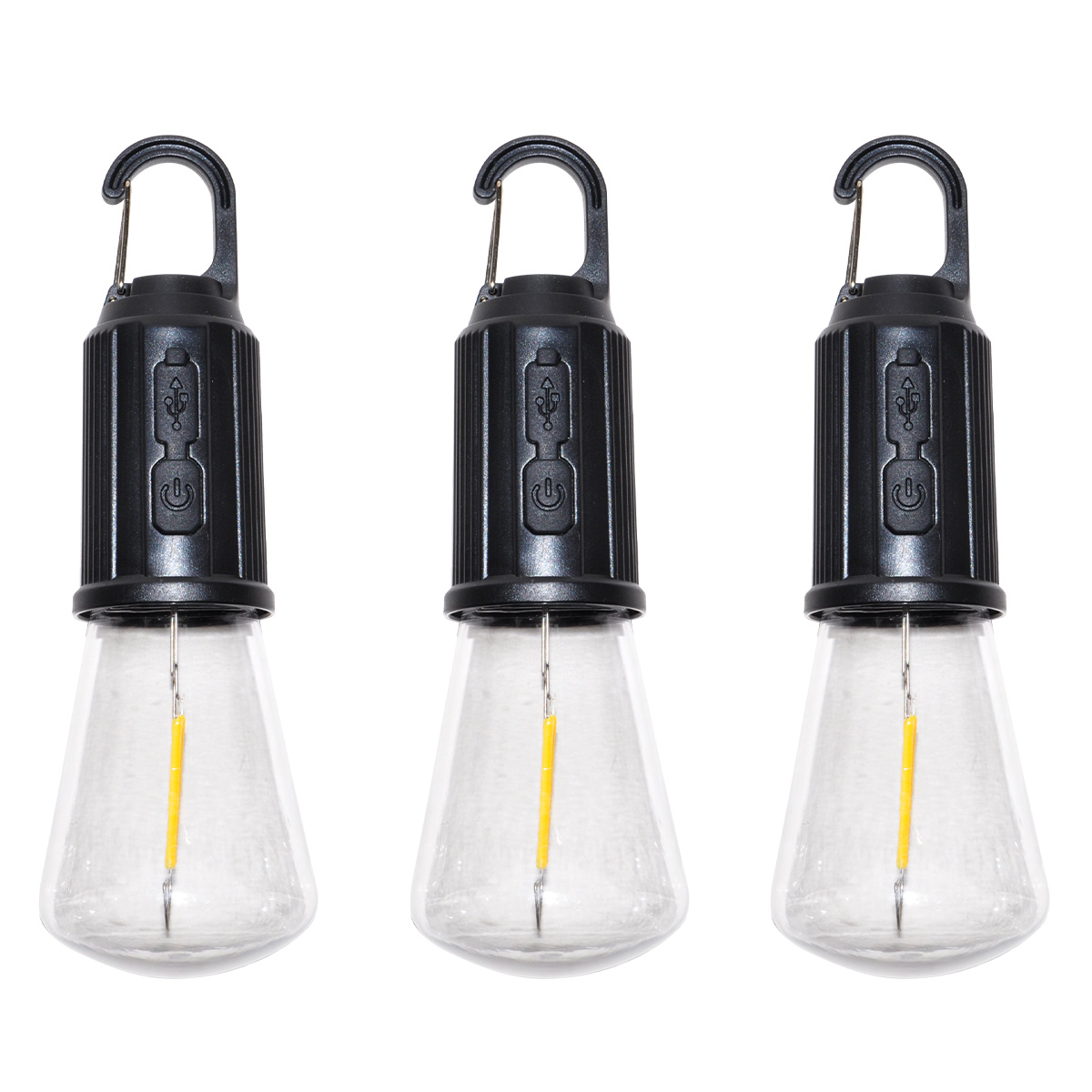 電球型 ランタン LED ライト 3個セット USB 充電式 高輝度 アウトドア