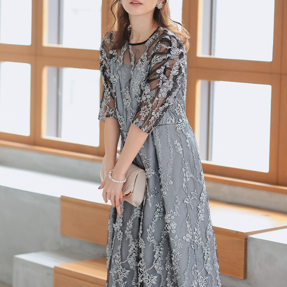 haremode（ハレモード） ドレス レディース ワンピース 刺繍 袖